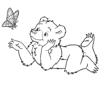 A coloring page of little bear